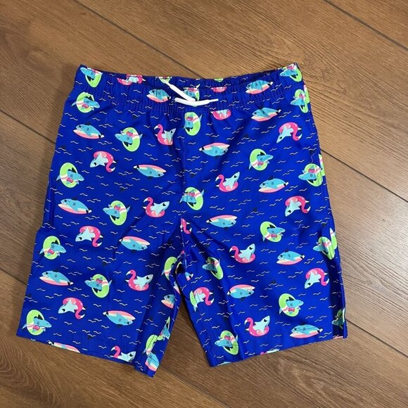 Lands' End NWT Blue Shark Graphic Swim Shorts Swim Trunks Sz XL - Picture 1 of 9